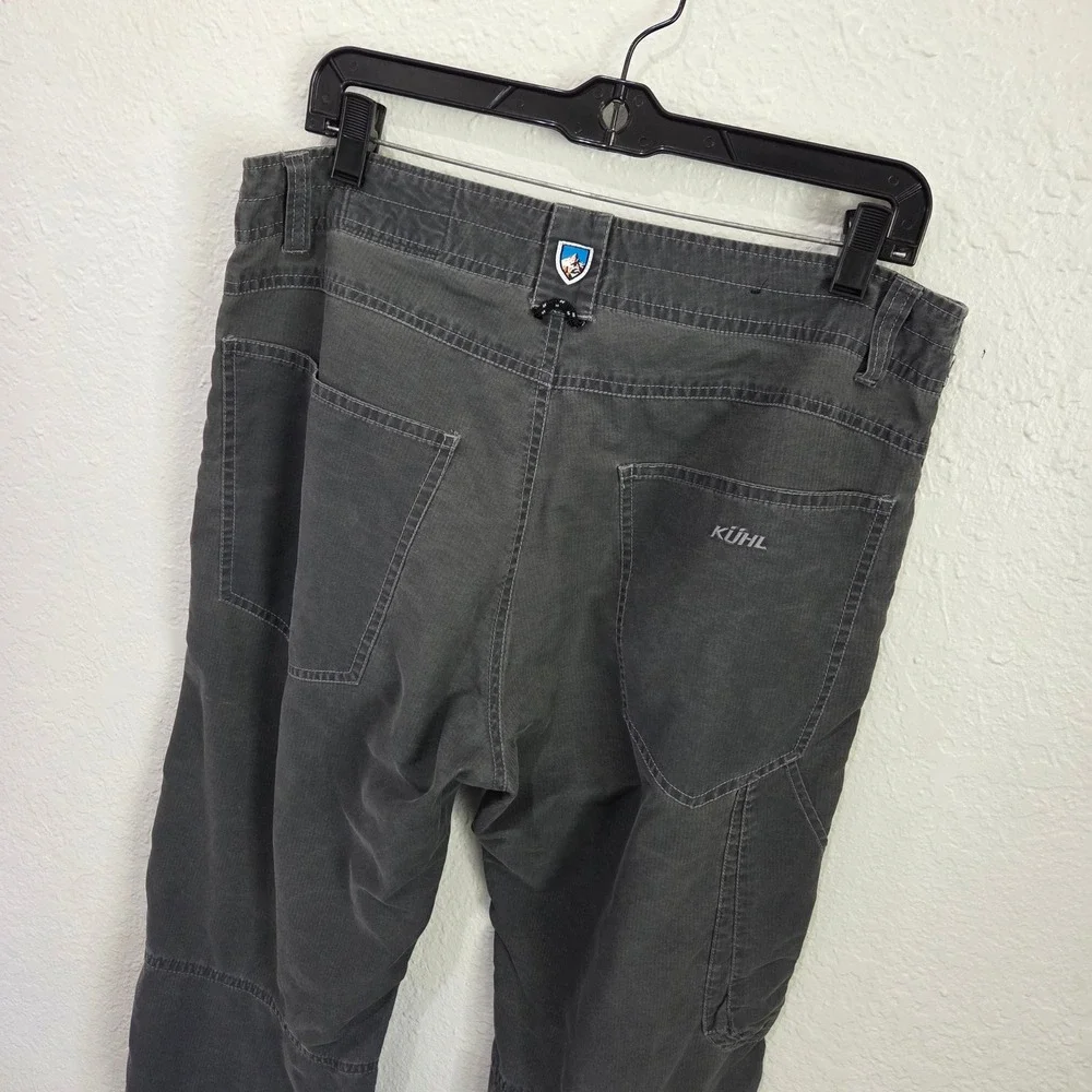 KUHL Mens Pants 34x30 Cotton Nylon Charcoal Grey Hiking Utility Workwear Pants